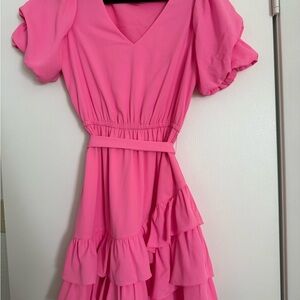 Lilly Pulitzer Vibrant Pink Ruffle Dress